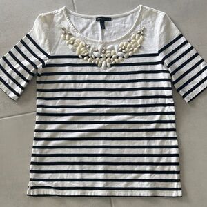 Striped Black and White Women's Top